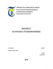 Economia întreprinderii - Pagina 1