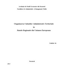 Organizarea unităților administrativ-teritoriale în statele regionale din Uniunea Europeană - Pagina 1