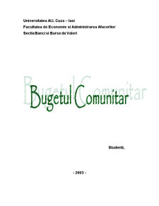 Bugetul Comunitar - Pagina 1