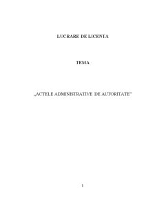 Actele Administrative de Autoritate - Pagina 1