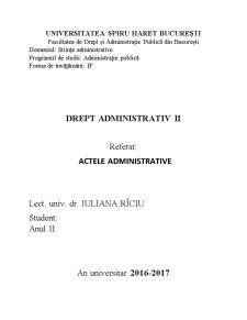 Actele administrative - Pagina 1