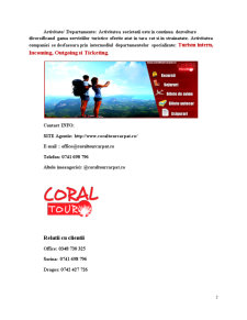Structura, comportamentul și performanțele Agenției de Turism Coral Tour - Pagina 2