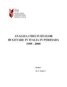 Analiza cheltuielilor bugetare în Italia în perioada 1995 - Pagina 1