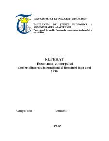 Comerțul intern și internațional al României după anul 1990 - Pagina 1
