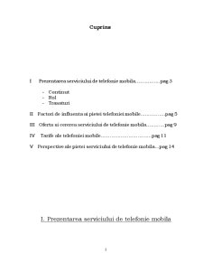 Caracteristicile Actuale și de Perspectiva ale Pieței Serviciului de Telefonie Mobila - Pagina 2