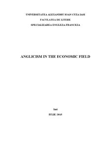 Anglicism în the economic field - Pagina 1