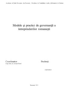 Modele și practici de guvernanță a întreprinderilor romanești - Pagina 1