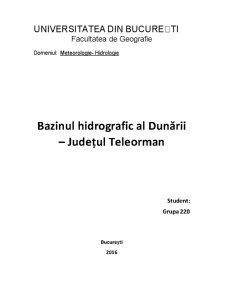 Bazinul hidrografic al Dunării - Județul Teleorman - Pagina 1