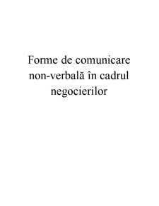 Forme de comunicare non-verbală în cadrul negocierilor - Pagina 1