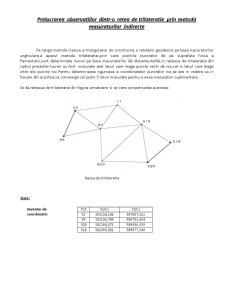 Prelucrarea observațiilor dintr-o rețea de trilaterație prin metoda măsurătorilor indirecte - Pagina 1