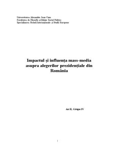 Infuenta și impactul mass media - Pagina 1