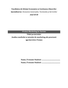 Analiza mediului și mixului de marketing ale pensiunii agroturistice Poiana - Pagina 1