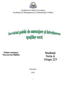 Serviciul public de amenajare și întreținerea spațiilor verzi - Pagina 1
