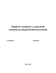 Reguli de comunicare cu operatorii economici pe timpul derulării procedurii - Pagina 1