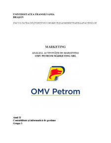Analiza activității de marketing OMV Petrom Marketing SRL - Pagina 1