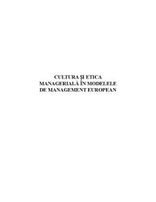 Cultura și etica managerială în modelele de management european - Pagina 1