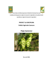 Politici agricole comune - piața hameiului - Pagina 1