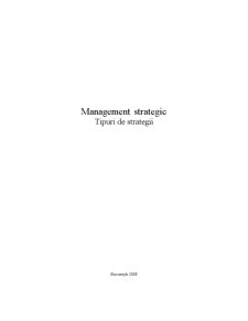 Management strategic - tipuri de strategii - Pagina 1
