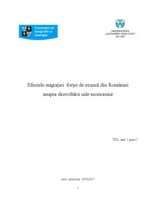 Efectele migrației forței de muncă din România - Pagina 1