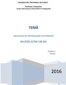 Instalația de centralizare electronică Alcatel ESTW l90 RO - Pagina 1
