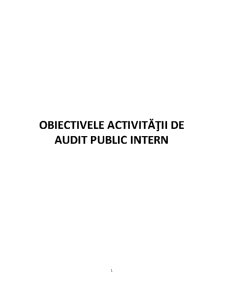 Obiectivele activității de audit public intern - Pagina 1
