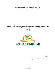 Proiect de amenajare peisageră a unei grădini de lux - Pagina 1