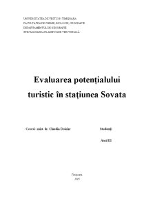 Evaluarea potențialului turistic în stațiunea Sovata - Pagina 1