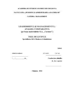 Leadershipul și managementul - analiză comparativă pe baza materialelor SA Carmez - Pagina 1