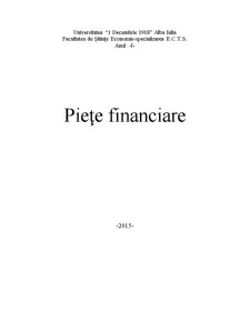Piețe financiare - Pagina 1