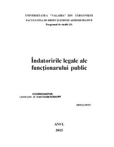 Îndatoririle legale ale funcționarului public - Pagina 2