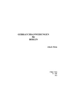 Gebrauchsanweisungen fur Berlin - Pagina 1