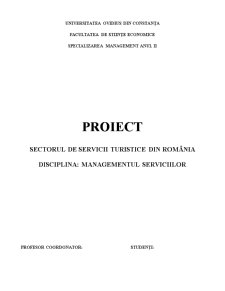 Sectorul de servicii turistice din România - Pagina 1
