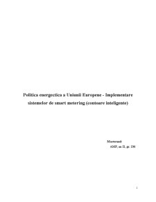 Politica energectică a Uniunii Europene - Implementarea sistemelor de măsurare inteligentă - Pagina 1