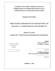 Free trade agreements of the Republic of Moldova - achievements and prospects - Pagina 1