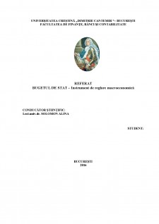 Bugetul de stat - Instrument de reglare macroeconomică - Pagina 1
