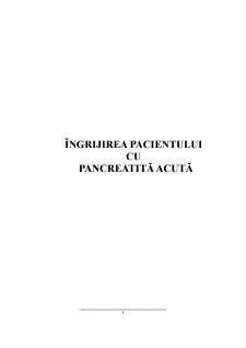 Îngrijirea pacientului cu pancreatită acută - Pagina 1