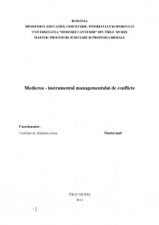Medierea - Instrumentul managementului de conflicte - Pagina 1