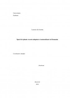 Specii de plante recent adaptate și naturalizate în România - Pagina 1