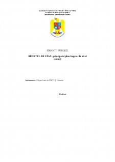 Bugetul de stat - principalul plan bugetar la nivel central - Pagina 1