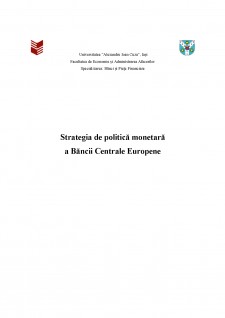 Strategia de politică monetară a Băncii Centrale Europene - Pagina 1