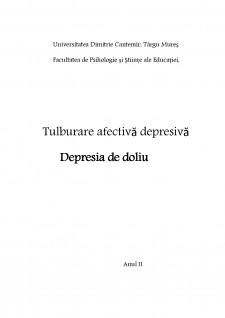 Tulburare afectivă depresivă - Depresia de doliu - Pagina 1