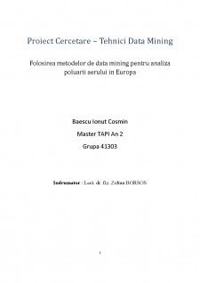 Folosirea metodelor de data mining pentru analiza poluării aerului în Europa - Pagina 1
