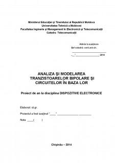 Analiza și modelare tranzistoarelor bipolare și circuitelor în baza lor - Pagina 2