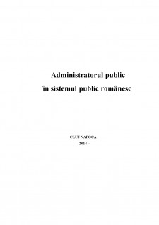 Administratorul public în sistemul public românesc - Pagina 1
