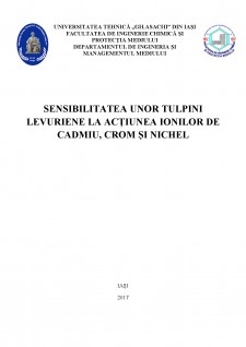 Sensibilitatea unor tulpini levuriene la acțiunea ionilor de cadmiu, crom și nichel - Pagina 1