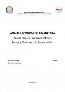 Analiza mediului economic al firmei Samsung Electronics din Coreea de Sud - Pagina 1