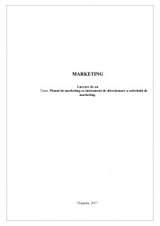 Planul de marketing ca instrument de direcționare a activității de marketing - Pagina 1