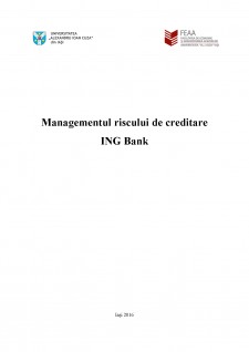 Managementul riscului de creditare - ING Bank - Pagina 1