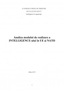 Analiza modului de realizare a INTELLIGENCE-ului în UE și NATO - Pagina 1