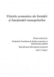 Efectele economice ale formării și funcționării monopolurilor - Pagina 1